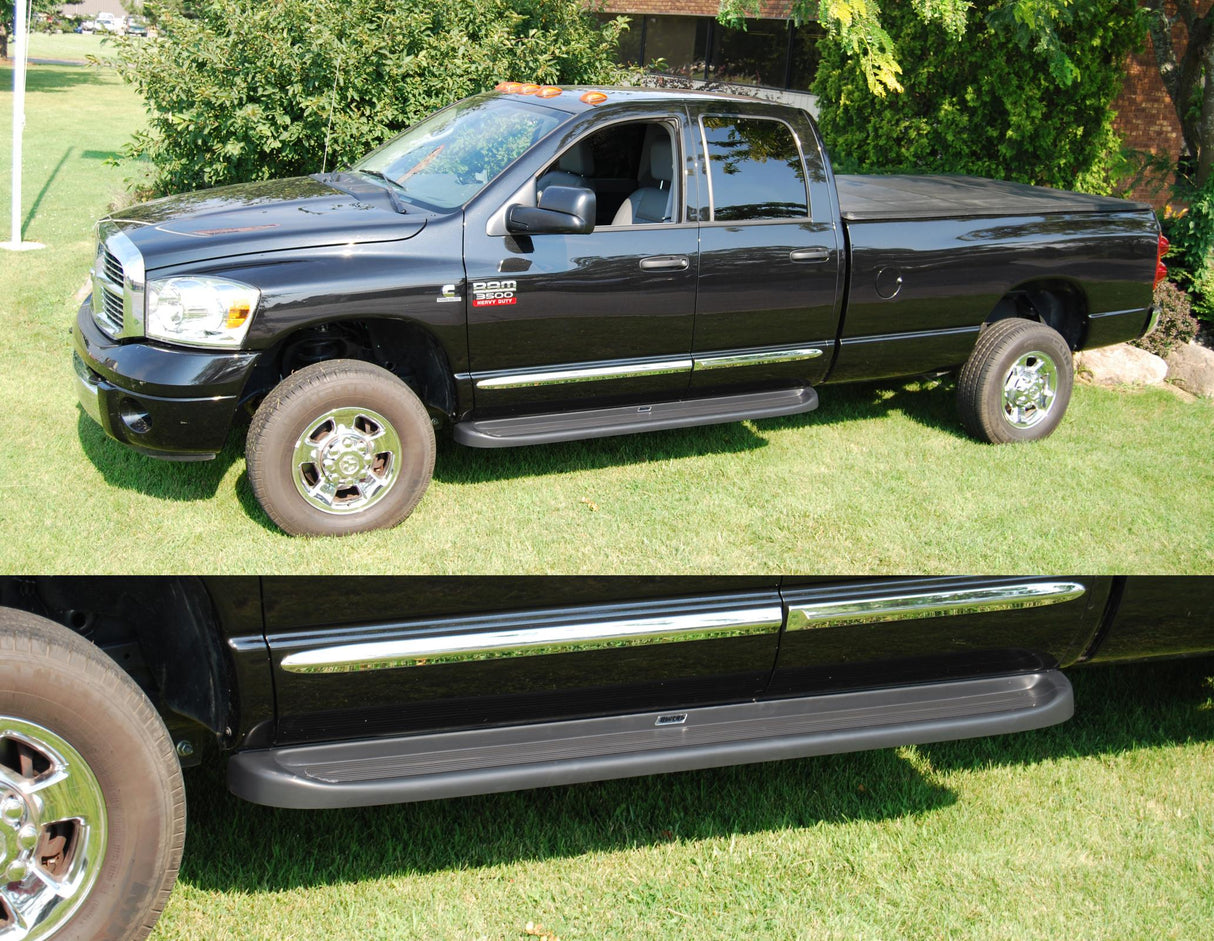 Running Board Mounting Bracket Kit For Transender Running Boards 02-08 Dodge Ram 03-09 Ram 2500/3500 Quad Heavy Gauge Steel Silver Owens Products