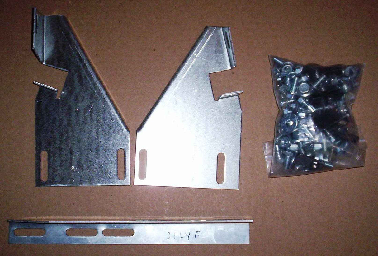 Running Board Mounting Bracket Kit For Transender Running Boards 97-03 Ford F150 Light Duty W/O Flares Standard Cab Heavy Gauge Steel Silver Owens Products Running Board Owens Products