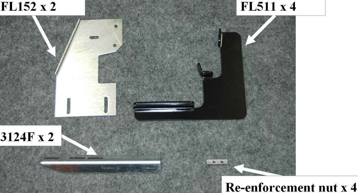 Running Board Mounting Bracket Fusion Bracket Kit 13-18 Ram 1500/2500/3500 Crew Cab Heavy Gauge Steel Black Owens Products Bracket Kit Owens Products