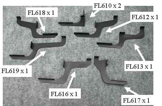 Running Board Mounting Bracket Kit For Oc72408-01 & Oc72408B-01 (Must Order Boards Separately) 15-18 Ford Transit Van 148 Inch Heavy Gauge Steel Black Owens Products Bracket Kit Owens Products