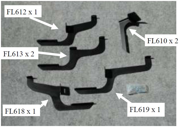 Bracket Kit 10-1366 for Mounting Owens Factory Running Boards / 4 inch Drop / 15-18 Ford Transit 150 250 Van 130 Wheel Base / Heavy Gauge Steel / Owens Products
