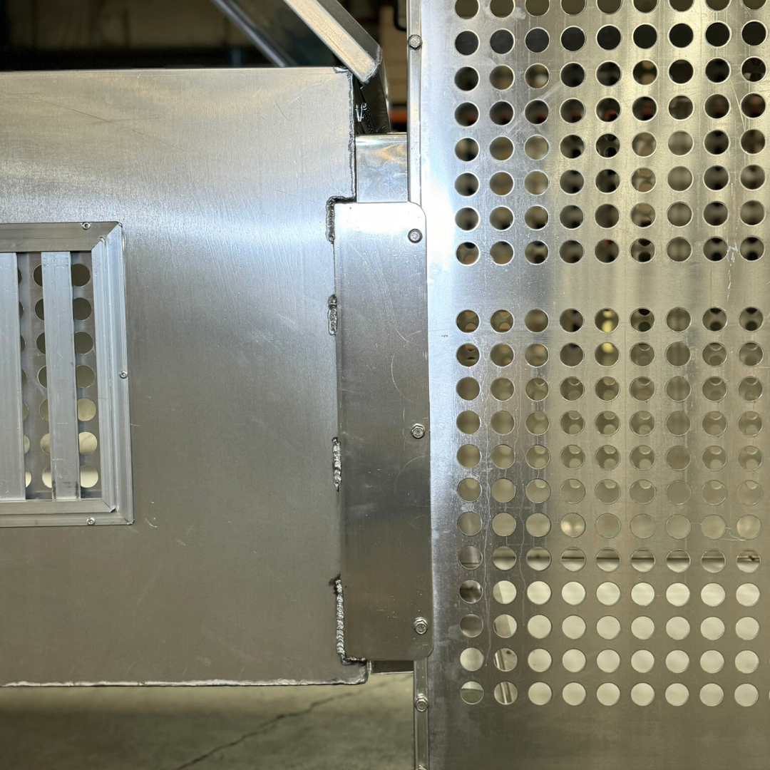 Dog Box 55600 Professional K9 Series Kennel / 46.5 W x 133 D x 63.5 H / Hole Ventilation / Mill Finish Aluminum / Owens Products Professional K9 Series Owens Products