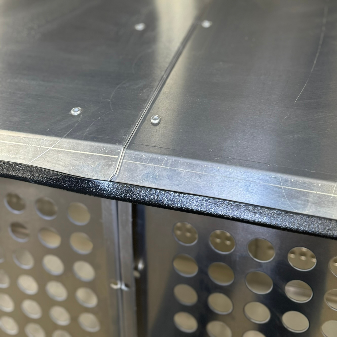 Dog Box 55600 Professional K9 Series Kennel / 46.5 W x 133 D x 63.5 H / Hole Ventilation / Mill Finish Aluminum / Owens Products Professional K9 Series Owens Products