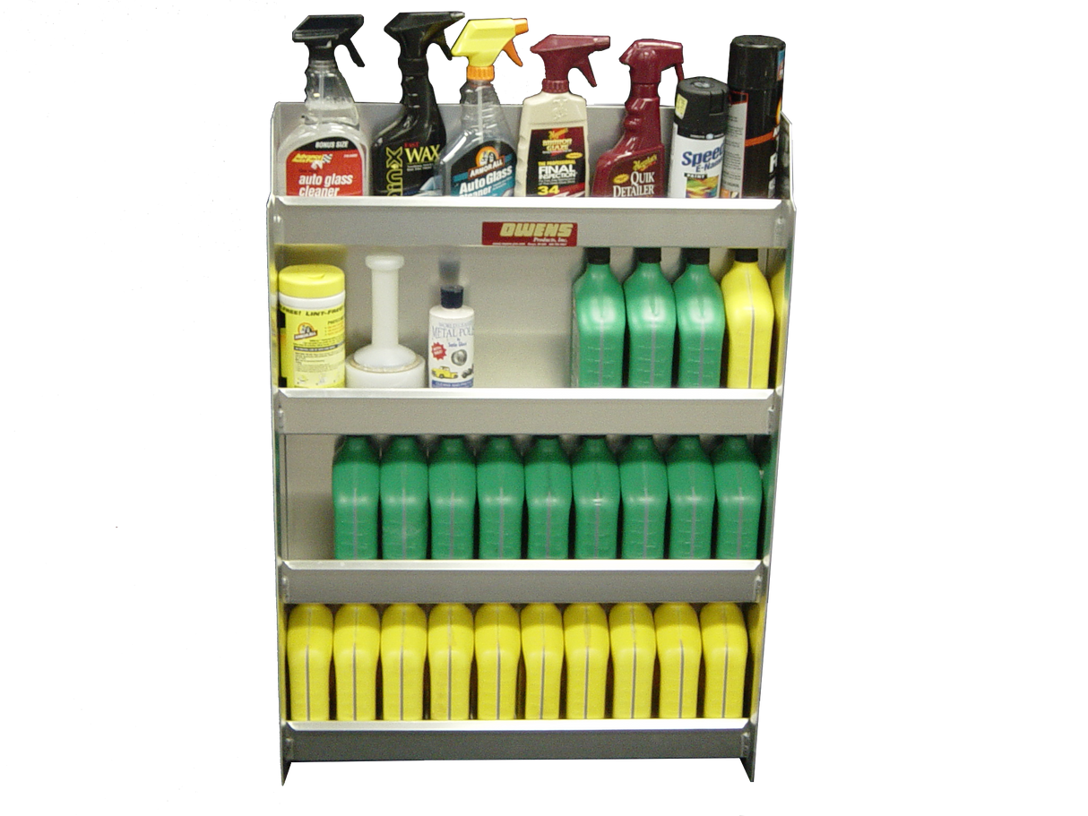 RaceMates 39216 Oil Storage Shelf Rack / 4-Tier / Diamond Tread Aluminum / Owens Products Garage & Trailer Owens Products