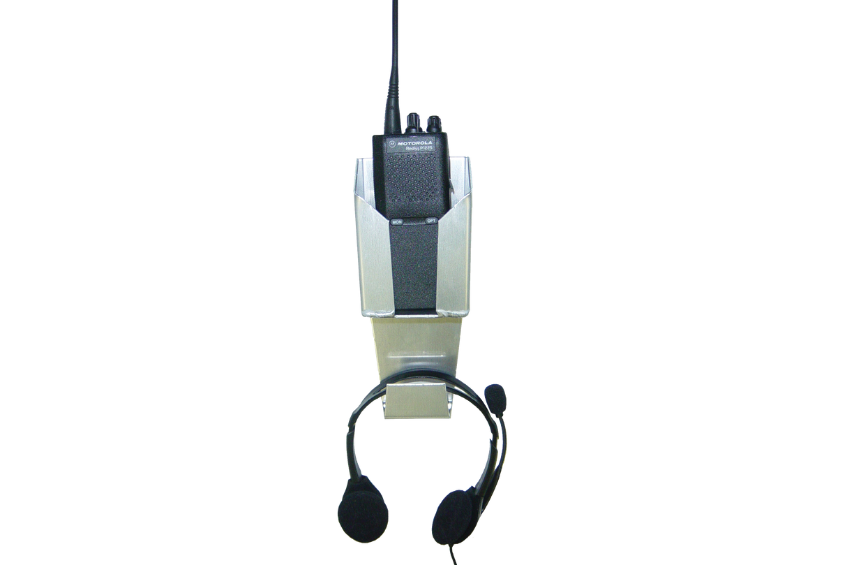 Radio/Handset Holder / RaceMate / Smooth Mill Finish Aluminum / Bright / Owens Products / 39129