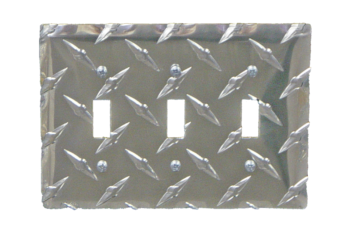 RaceMates / Triple Blade Switch Cover / Diamond Tread Aluminum / 39159 / Owens Products RaceMate Owens Products