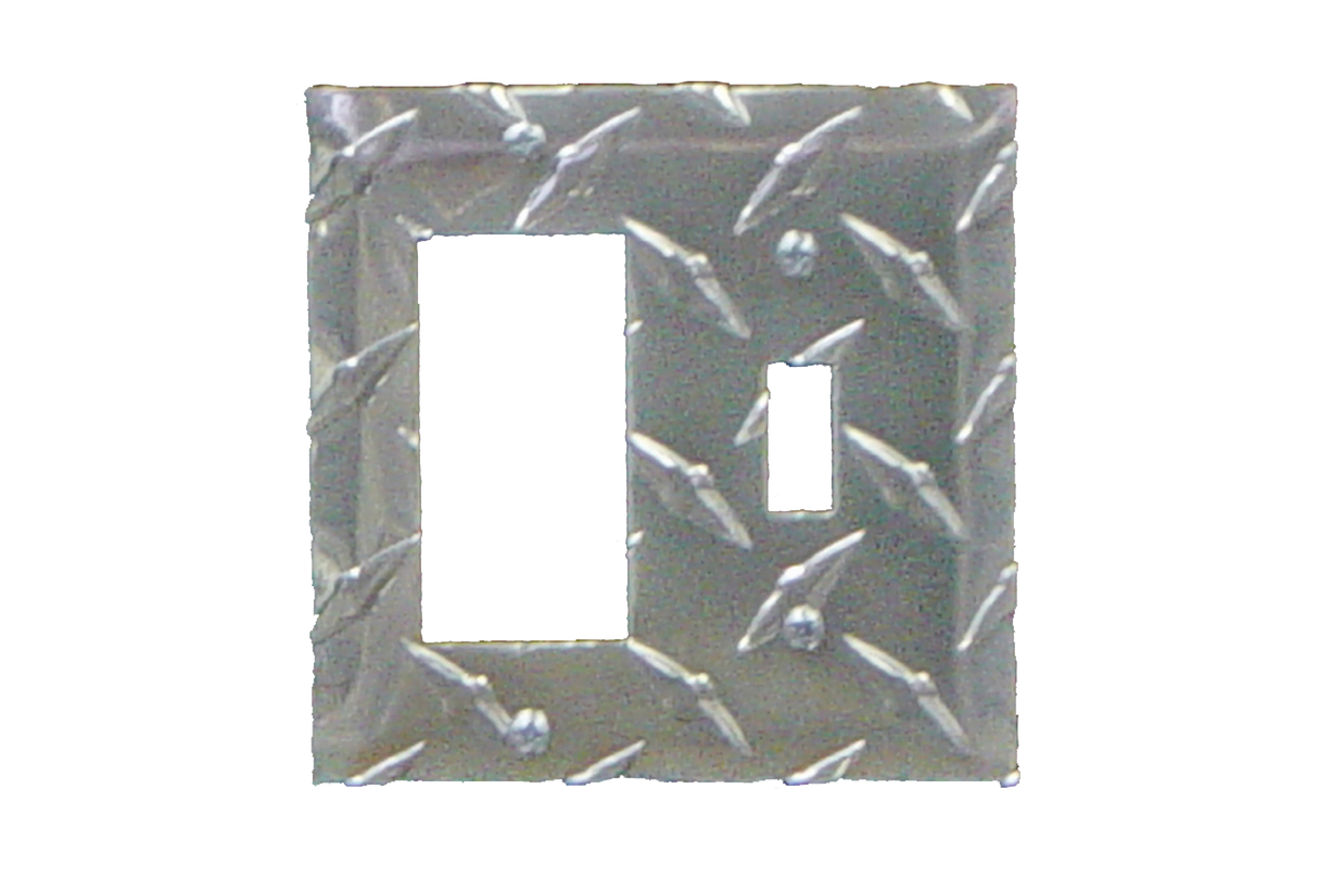 RaceMates / Blade Switch/Rocker (GFI) Switch Cover / Diamond Tread Aluminum / 39164 / Owens Products RaceMate Owens Products