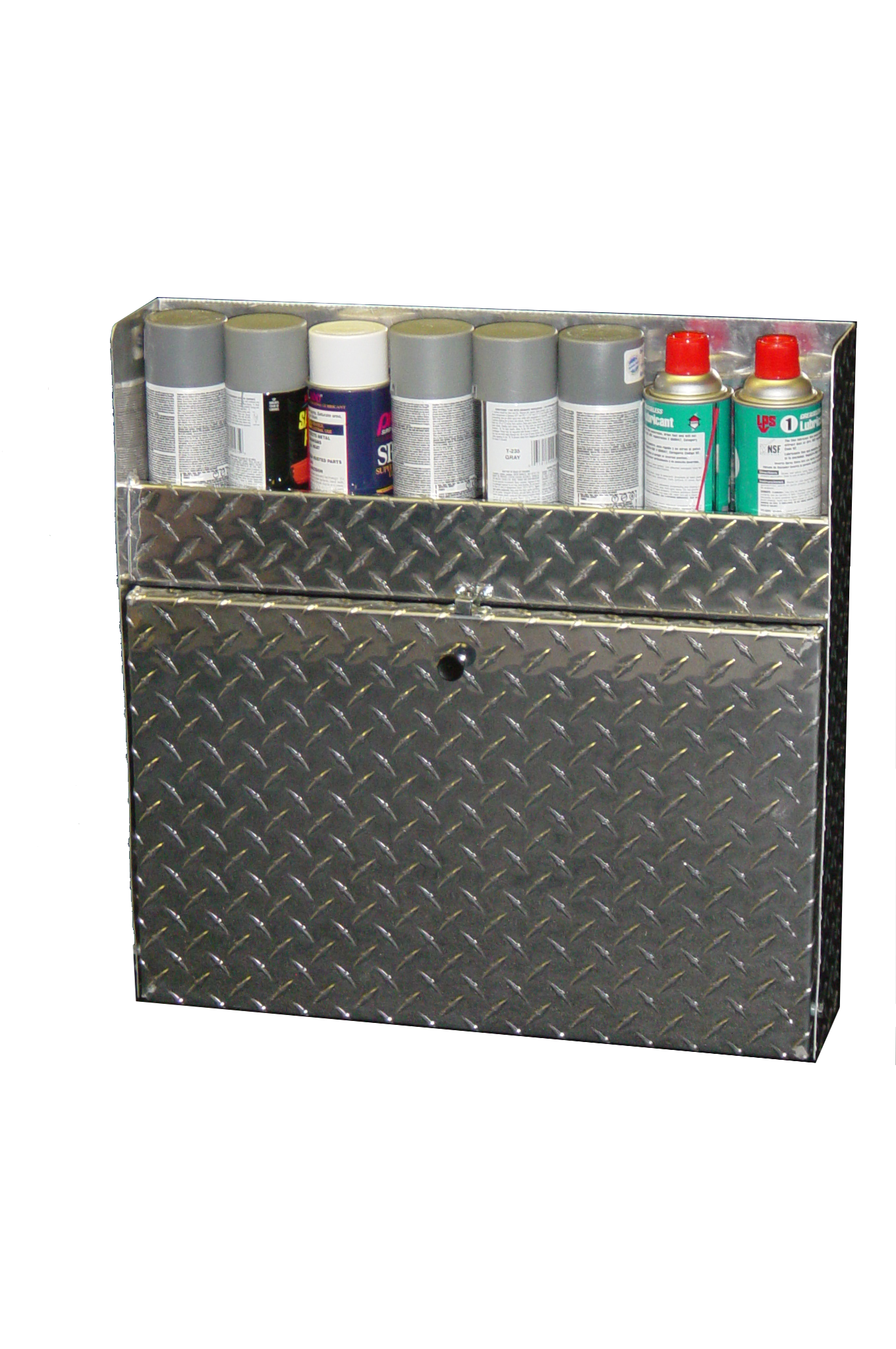RaceMates 39201 Large Mechanics Storage Cabinet / Fold Down Tray / Diamond Tread Aluminum / Owens Products