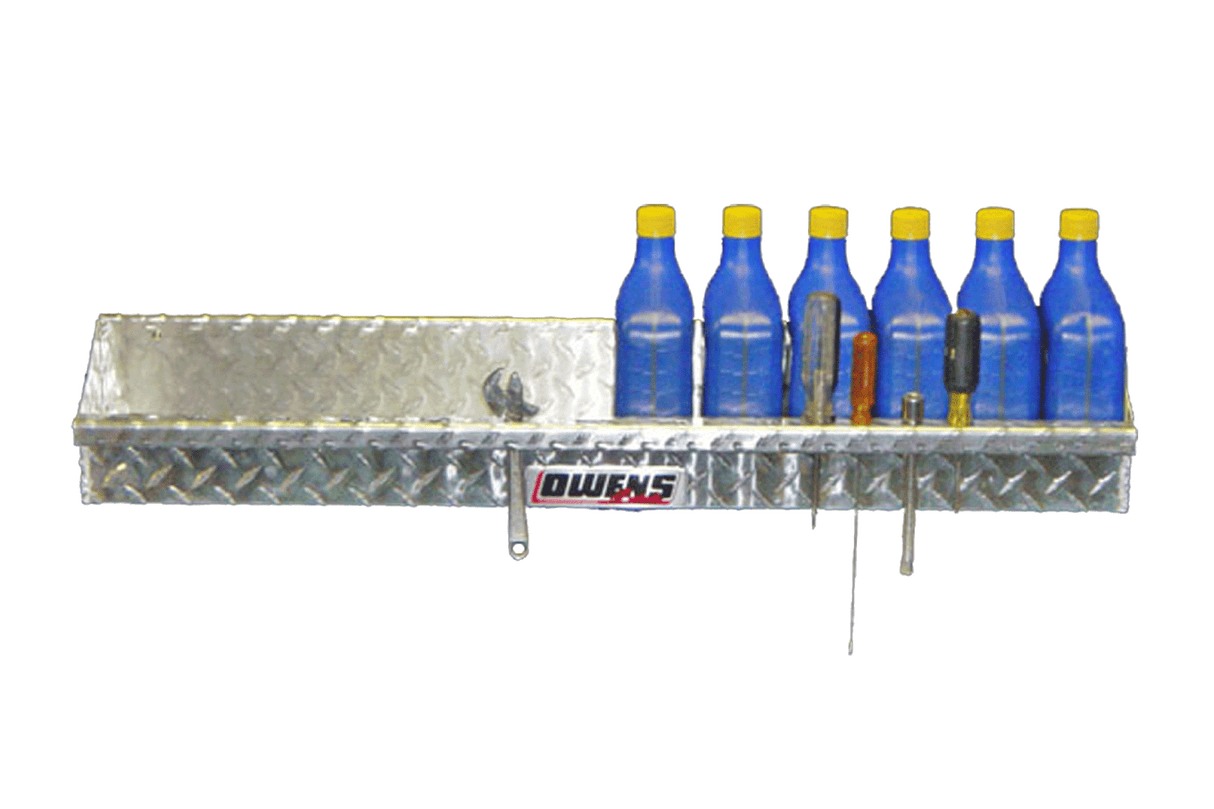 RaceMates 39204 Quart Size Storage Shelf / Tool Holder / Diamond Tread Aluminum / Owens Products Garage & Trailer Owens Products