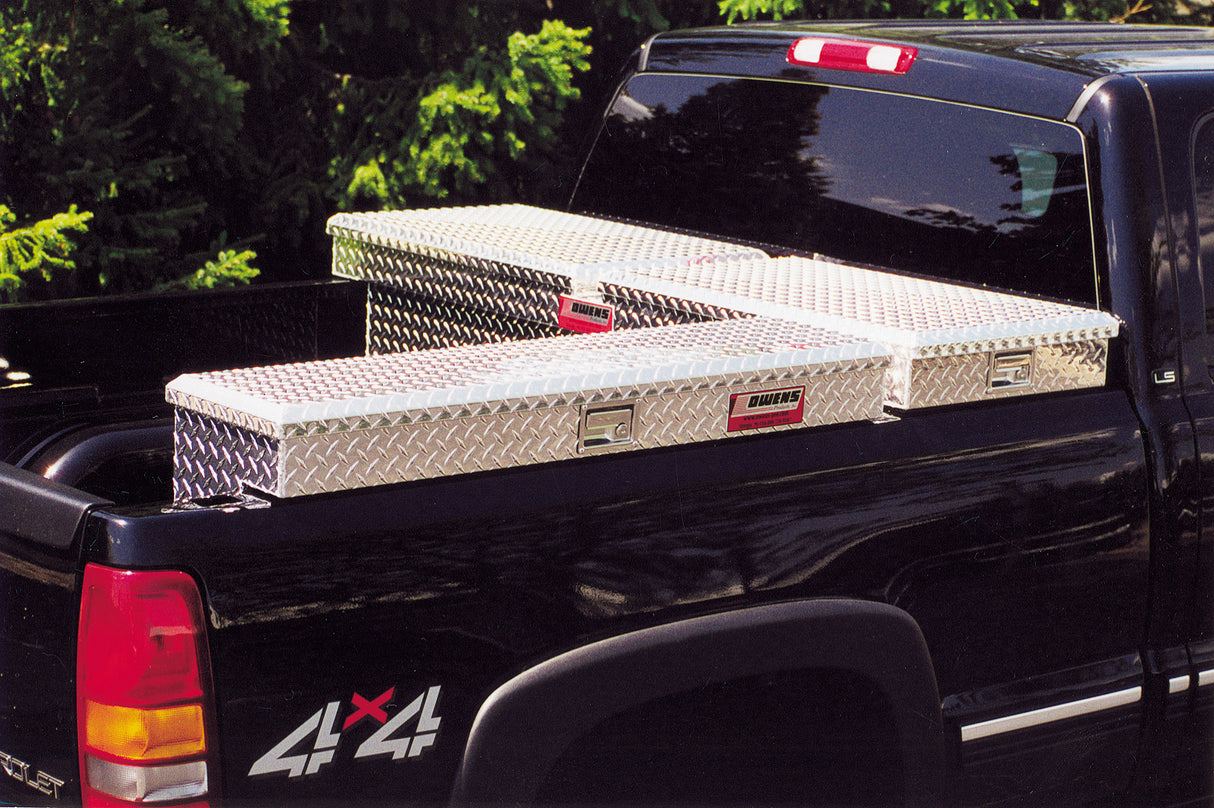 Truck Tool Box 42002B Garrison Series Side Mount / Full Size 60 Inch / Diamond Tread Aluminum / Black / Owens Products