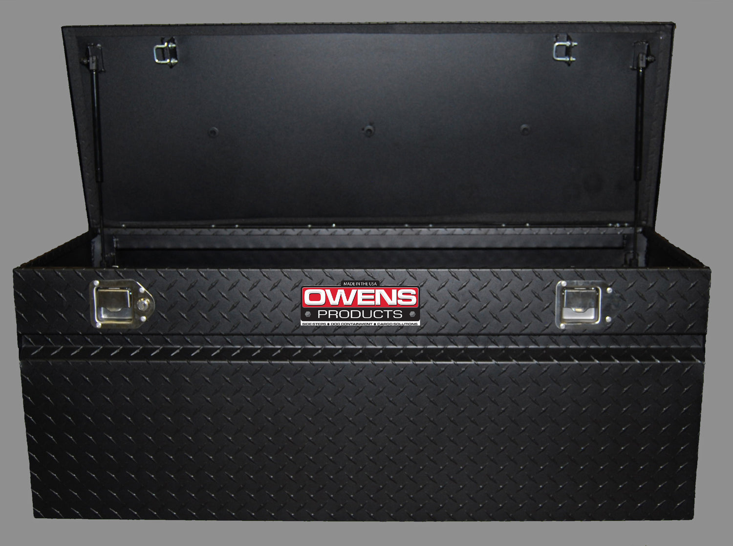Truck Tool Box 44029B Garrison Series Utility Chest / 46.5 Inch / Diamond Tread Aluminum / Black / Owens Products