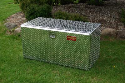 Truck Tool Box 47003B Garrison Series Underbody Chest / 48 Inch / Diamond Tread Aluminum / Black / Owens Products
