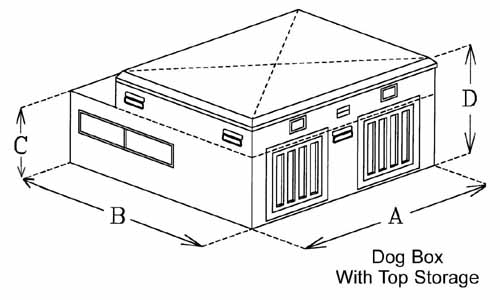 Dog Box 55006 Hunter Series Double Compartment with Top Storage / 48 W x 45 D x 26 H / Standard Vents / Diamond Tread Aluminum / Owens Products