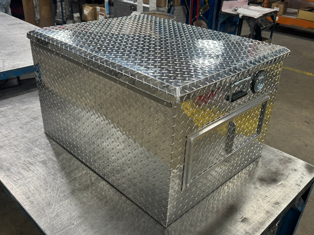 Dog Box 55018 Hunter Series Double Compartment Top Storage / 36 W X 28.5 D X 22 H / Diamond Tread Aluminum / 55018 / Owens Products Hunter Series Owens Products