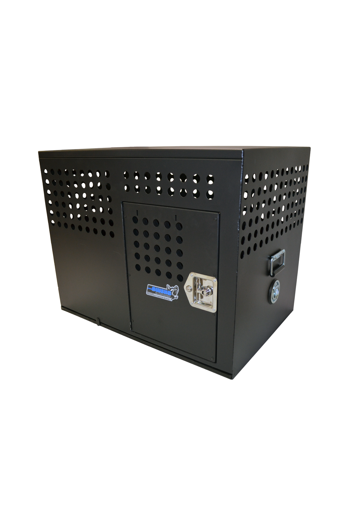 Dog Crate 55310W Professional K9 Series Tactical Single Compartment / Side Door / White / 36 W x 24 D x 29 H / Holes for Ventilation / Mill Finish Aluminum / Owens Products Professional K9 Series Owens Products