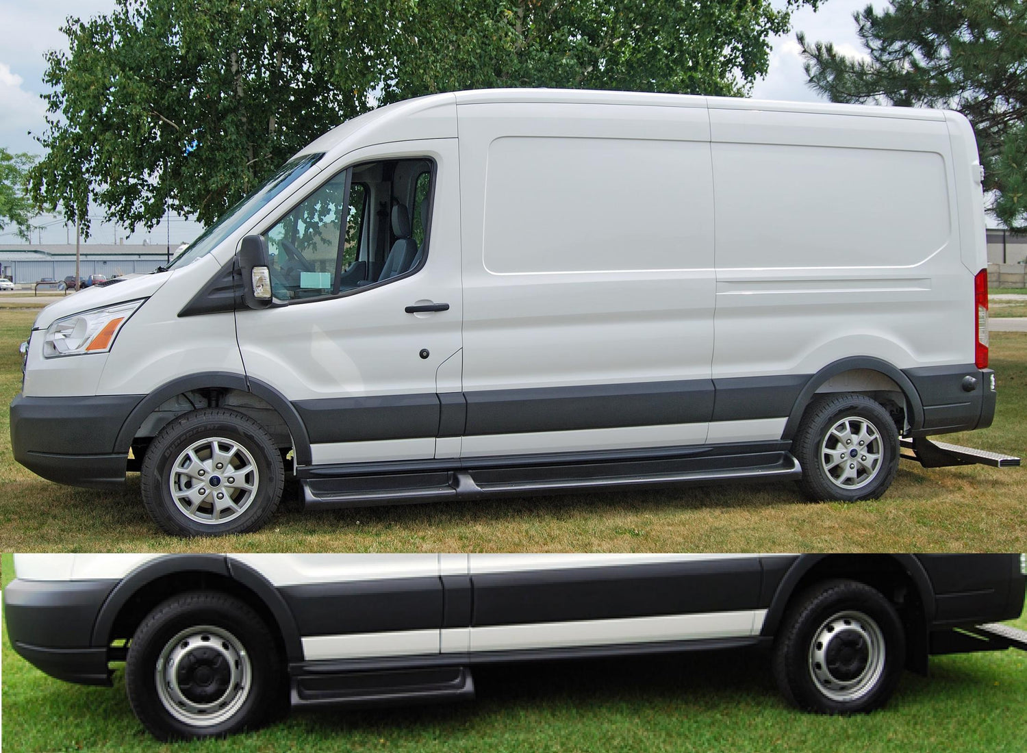 Running Boards Owens TPO Molded Factory 15-18 Ford Transit Van 150/250 148 Inch TPO Owens Products