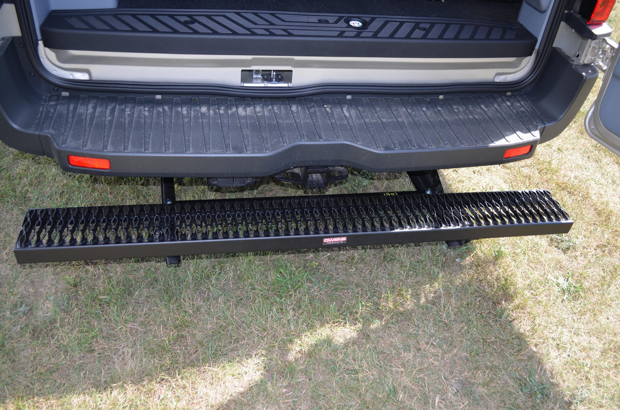 Hitch Step Owens Commercial Rear Step Grip Strut 11-17 Nissan NV Full Size Van Rear Entry Step Aluminum Bright Owens Products