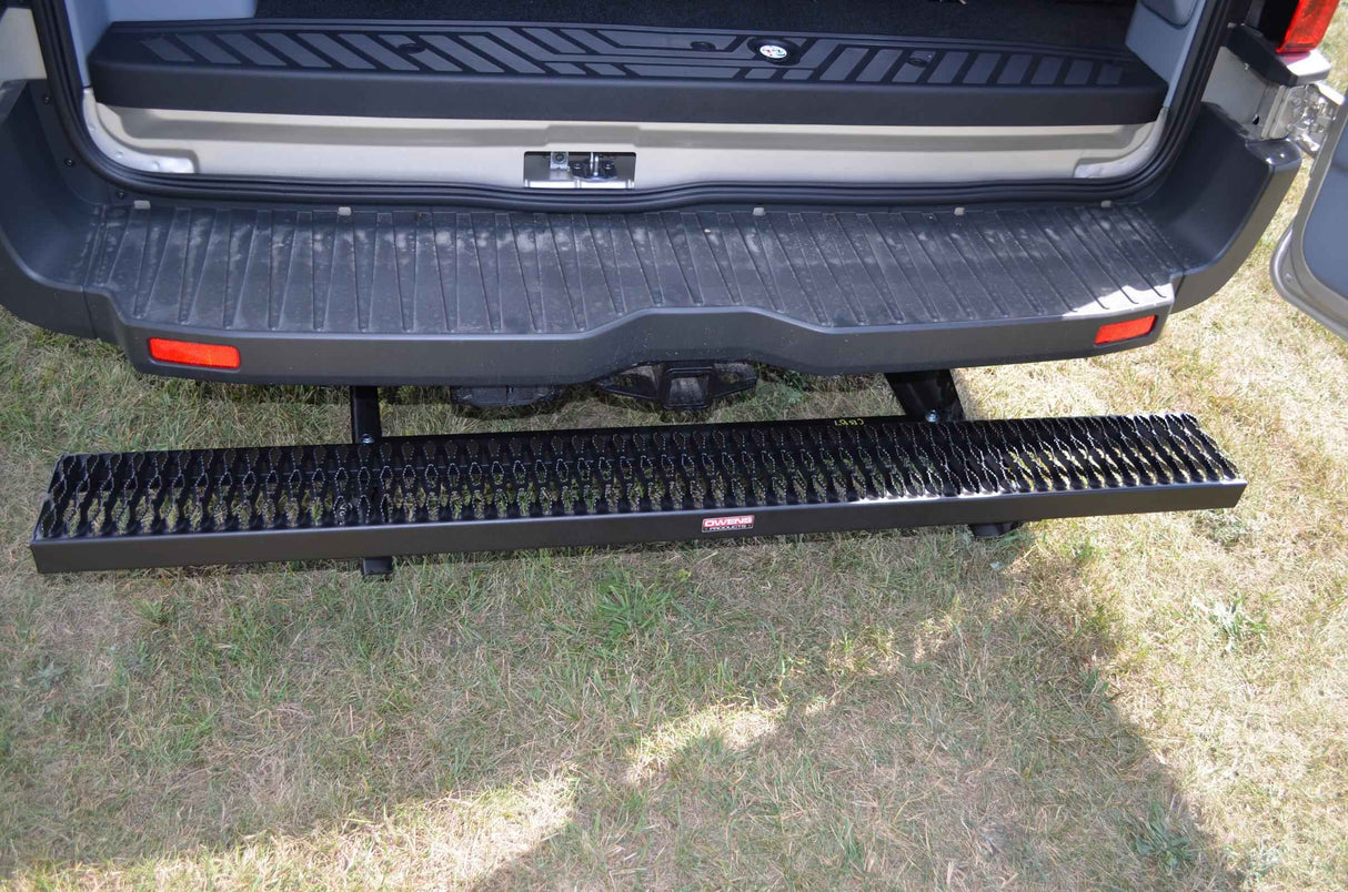 Hitch Step Owens Commercial Rear Step Grip Strut 11-17 Nissan NV Full Size Van Rear Entry Step Aluminum Bright Owens Products Rear Step Owens Products