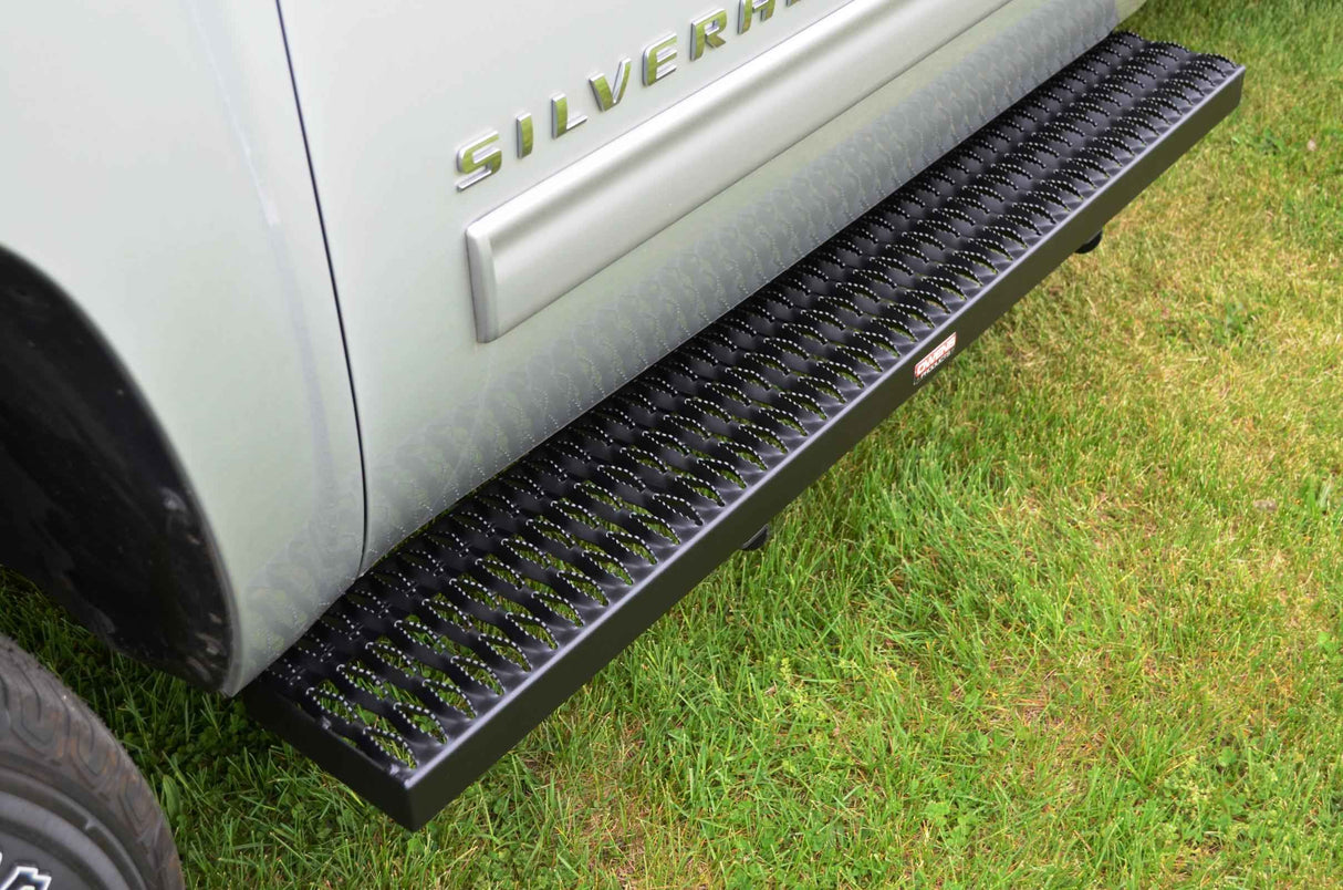 Running Boards Grip Strut Commercial 15-18 Silverado/Sierra 1500 Full Size 07-14 2500/3500 Except 11 Plus Diesel Aluminum Textured Black Owens Products Running Boards Owens Products