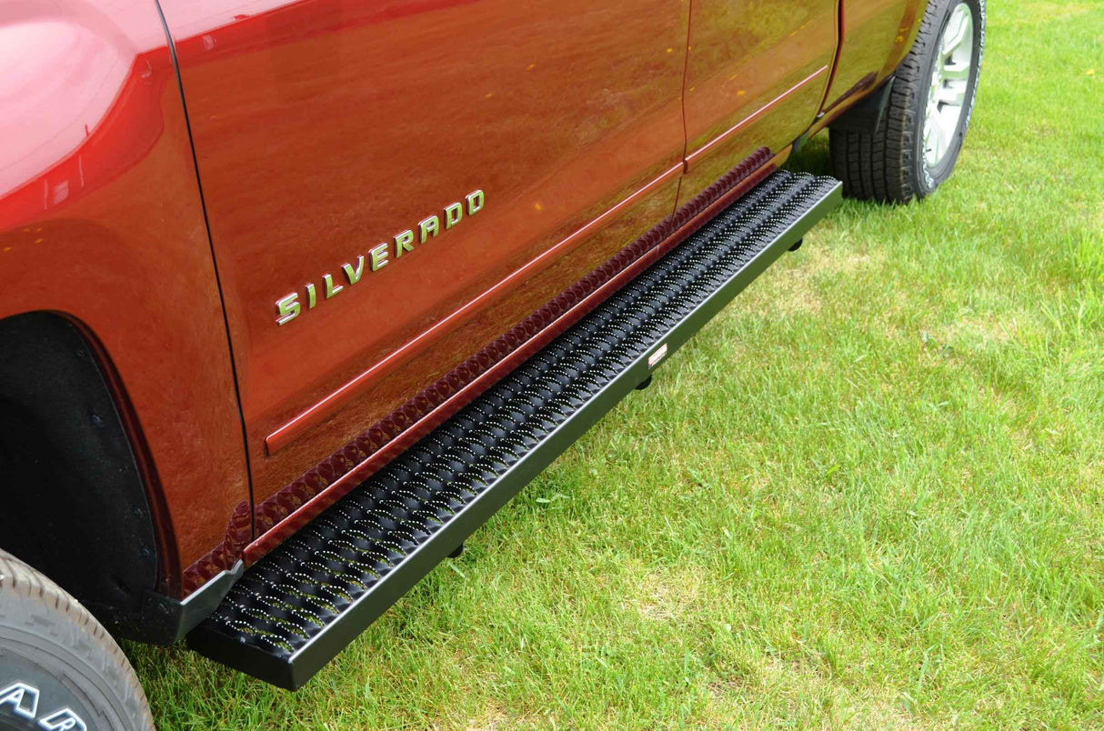Running Boards Grip Strut Commercial 15-18 Silverado/Sierra 1500 Full Size 07-14 2500/3500 Except 11 Plus Diesel Aluminum Textured Black Owens Products Running Boards Owens Products