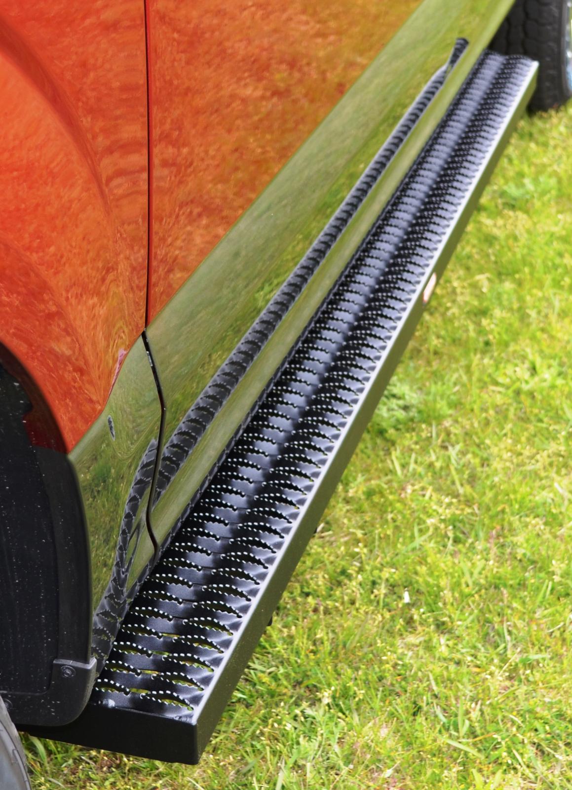 Running Boards Grip Strut Commercial 04-14 Ford F150 Aluminum Textured Black Owens Products