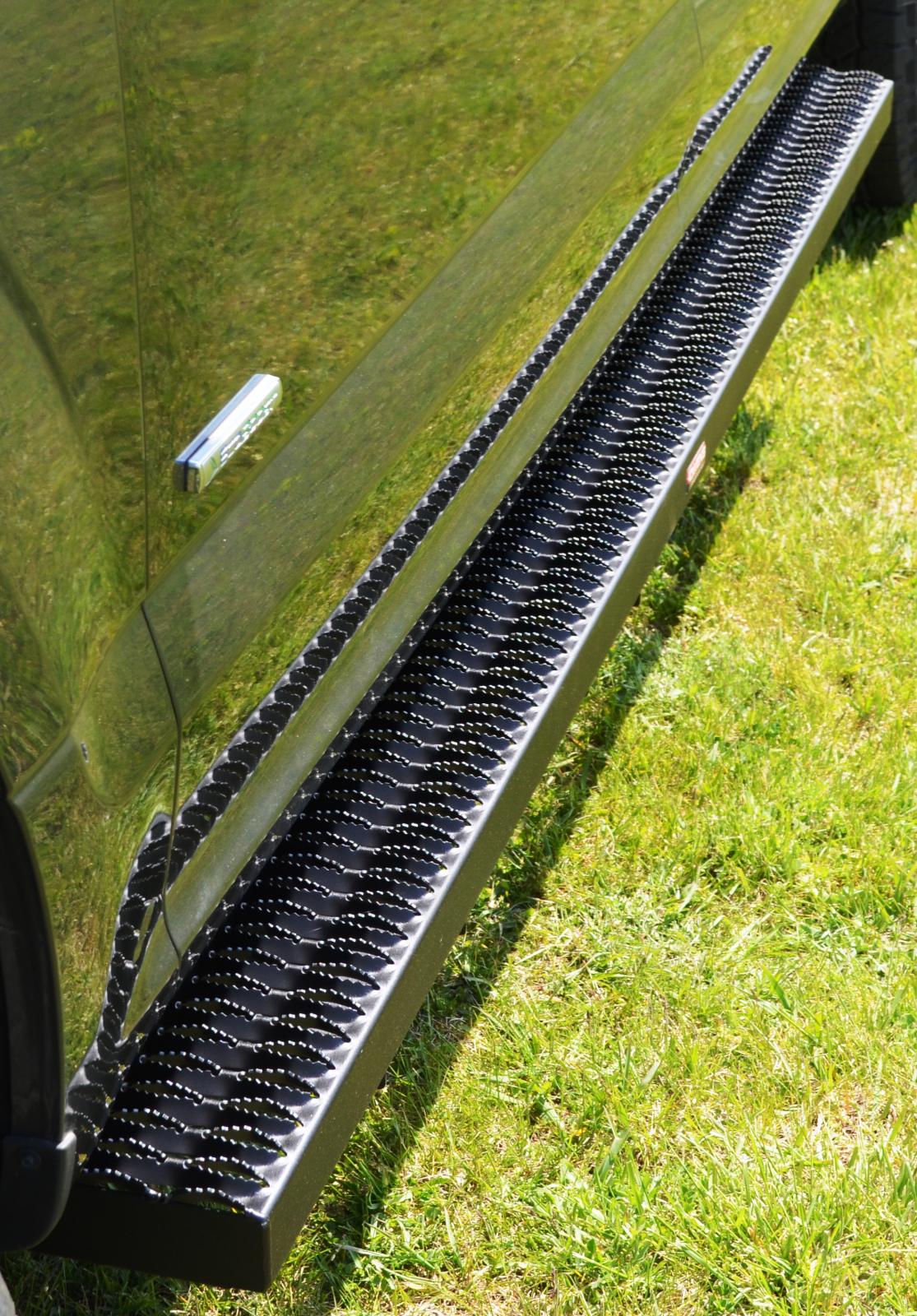Running Boards Grip Strut Commercial 04-14 Ford F150 Aluminum Textured Black Owens Products