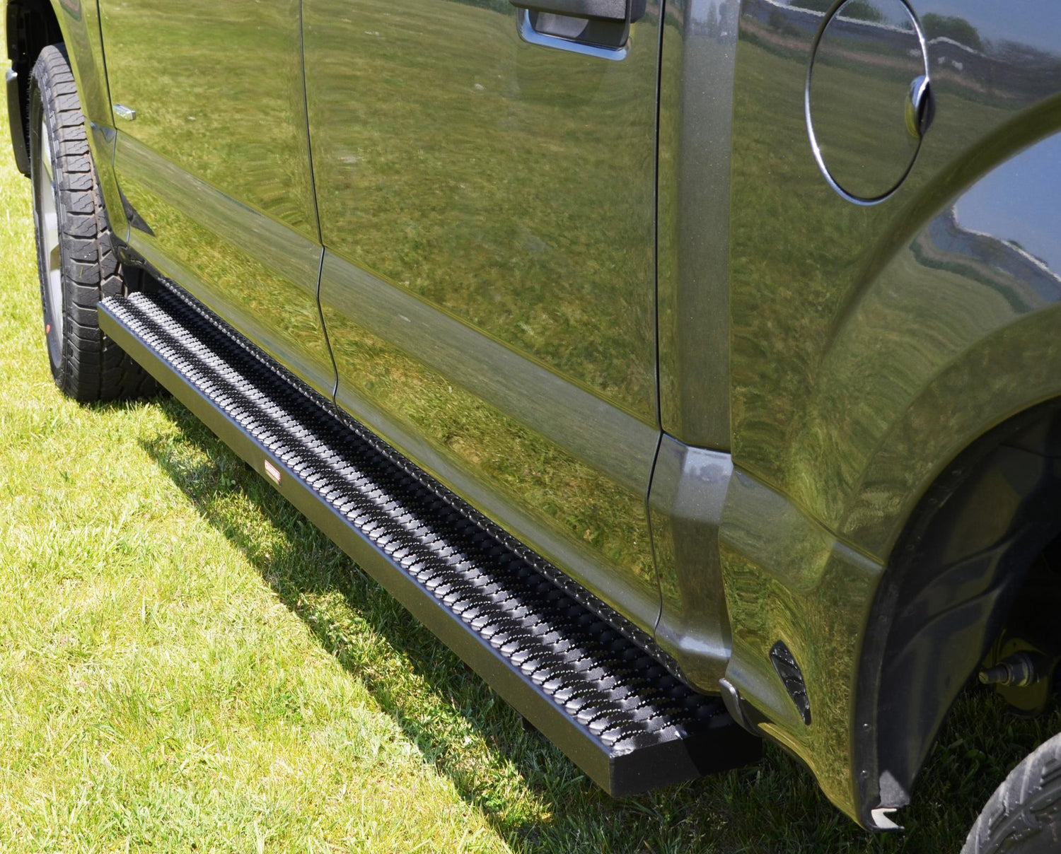 Running Boards Grip Strut Commercial 15-18 Ford F150 Super Cab Aluminum Textured Black Owens Products
