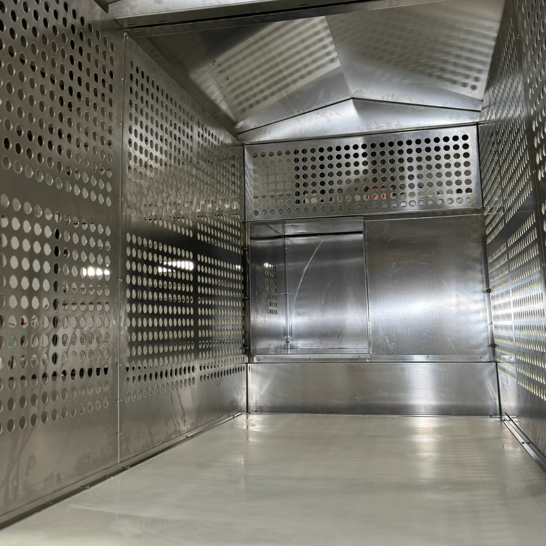 Dog Box 55600 Professional K9 Series Kennel / 46.5 W x 133 D x 63.5 H / Hole Ventilation / Mill Finish Aluminum / Owens Products Professional K9 Series Owens Products