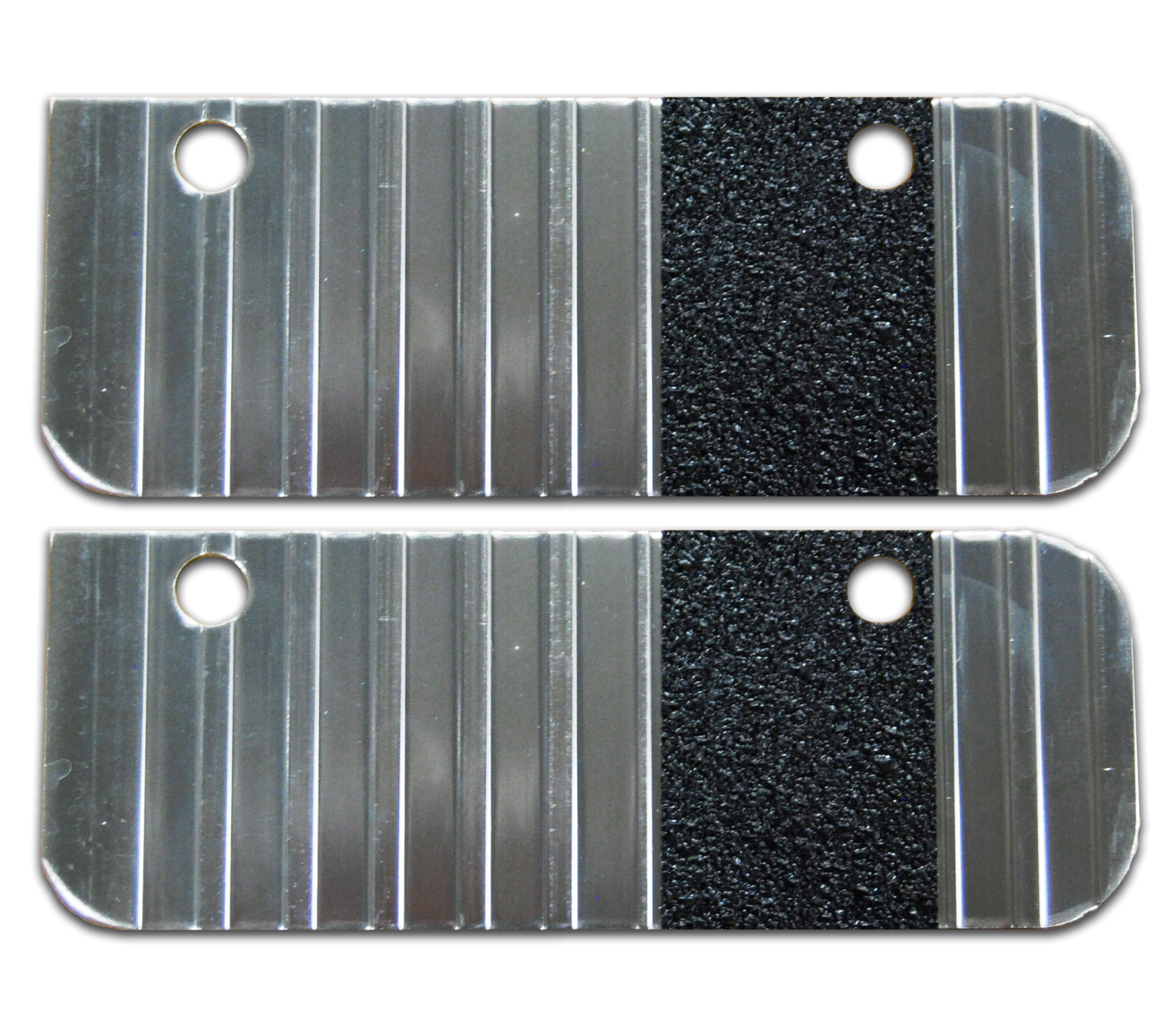 TranSender Running Board End Caps Brite Extruded Aluminum Bright Owens Products C7000EC