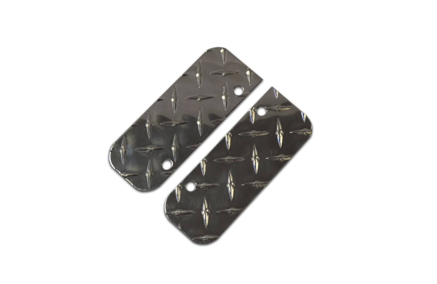 Running Board End Cap Transender Running Board End Caps Aluminum Diamond Thread Bright End Cap Owens Products C8000EC