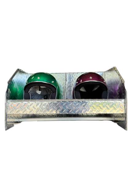 RaceMates 39208 Double Helmet Rack / Diamond Tread Aluminum / Owens Products Garage & Trailer Owens Products