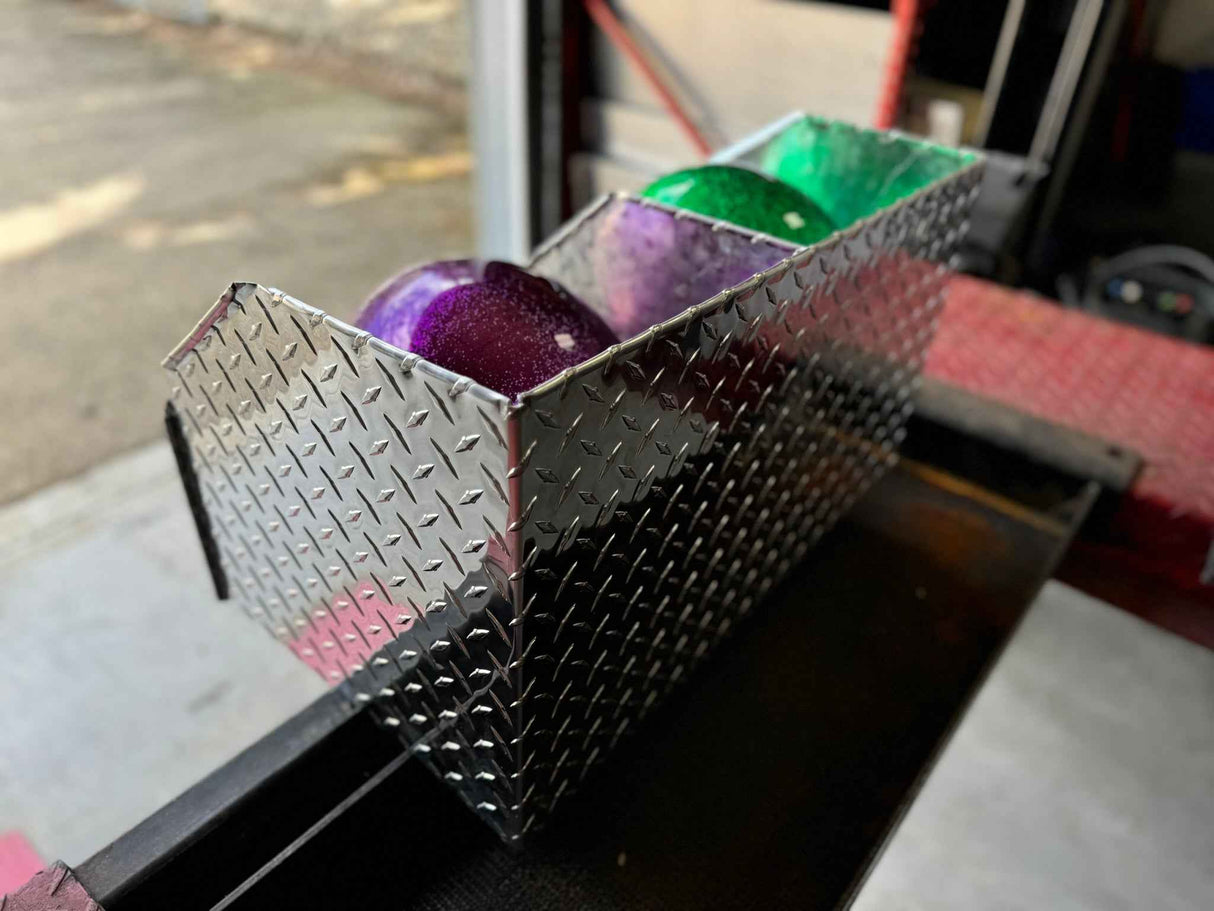 RaceMates 39208 Double Helmet Rack / Diamond Tread Aluminum / Owens Products Garage & Trailer Owens Products