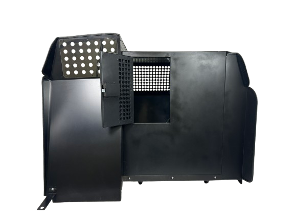 Dog Crate 55325 Professional K9 Series Chevrolet 2021+ Tahoe 2/3-1/3 K9/Prisoner Vehicle Insert / Mill Finish Aluminum / Black / Owens Products