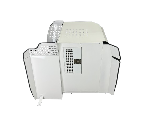 Dog Crate 55330W Professional K9 Series Dodge 2011-Current Durango 2/3-1/3 K9/Prisoner Vehicle Insert / Mill Finish Aluminum / White / Owens Products Professional K9 Series Owens Products