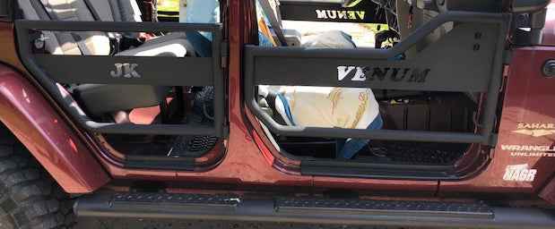 Venum Doors / Tubular Doors / Textured Black / Jeep JKU Wrangler Rear Door Kit / 2007-2018 / Owens Products / JK15004 Venum Owens Products