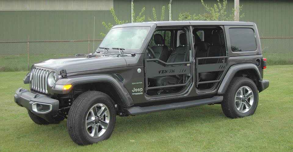 Venum Doors / Tubular Doors / Textured Black / Jeep JL & JLU Wrangler Front Door Kit / 2018-Current / Owens Products / JL15007 Venum Owens Products