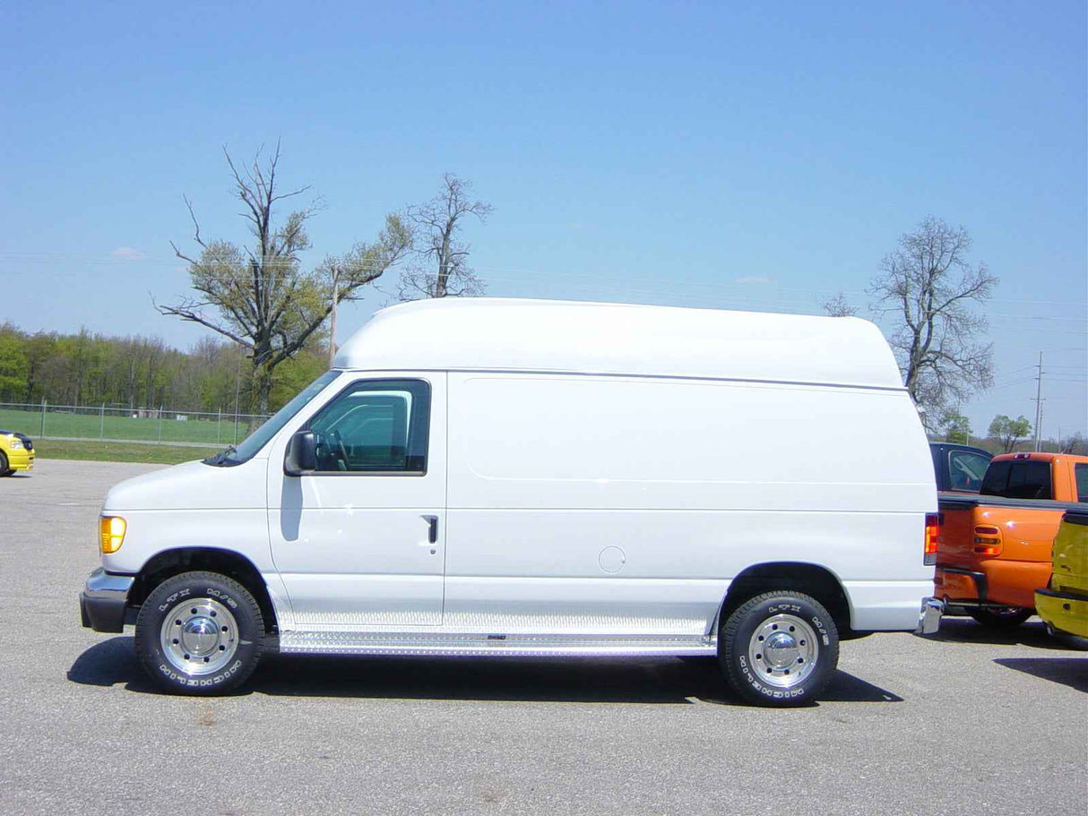 Running Boards Classicpro Series Diamond 2 Inch 92-14 Ford E-Series 2 Inch Riser 138 Inch Aluminum Owens Products Running Board Owens Products