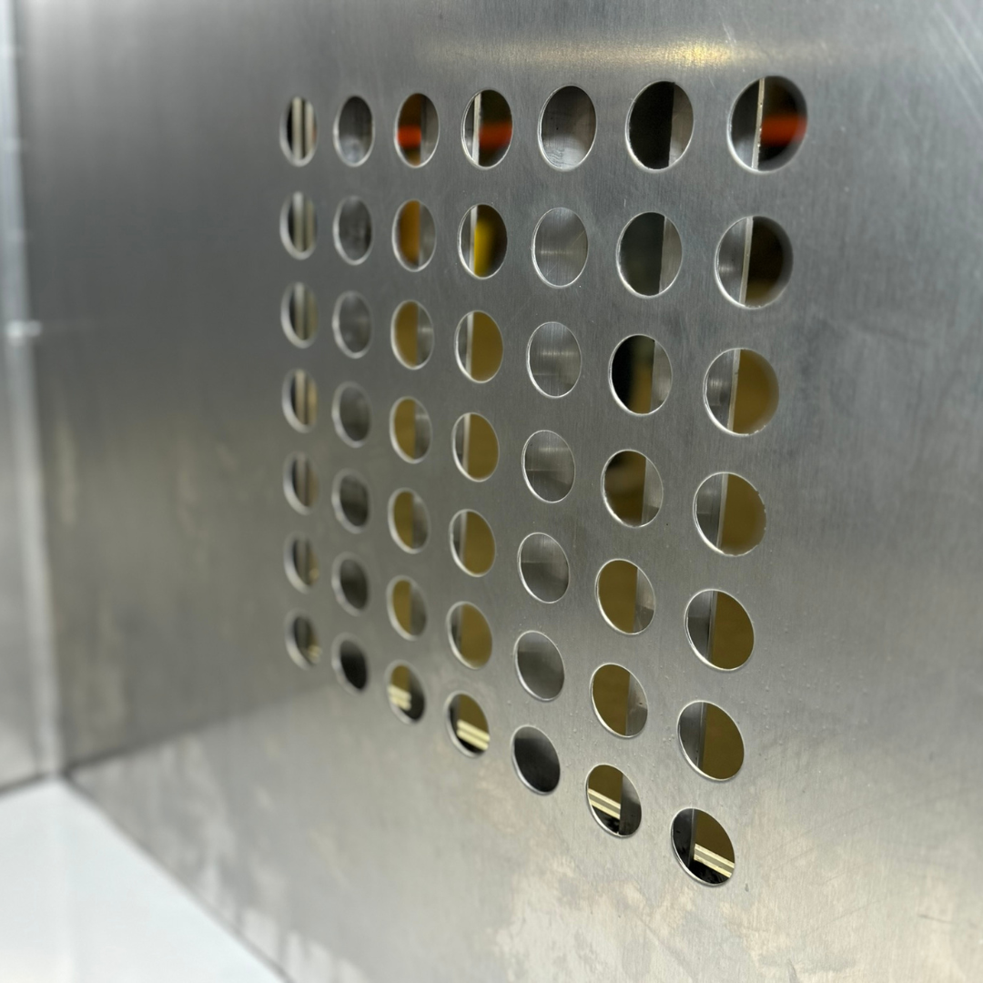 Dog Box 55600 Professional K9 Series Kennel / 46.5 W x 133 D x 63.5 H / Hole Ventilation / Mill Finish Aluminum / Owens Products