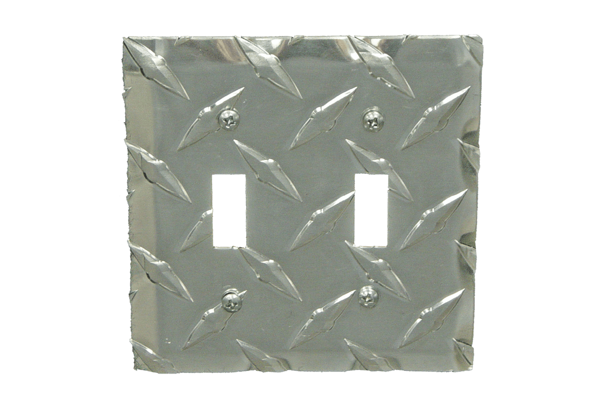 RaceMates / Dual Switch Cover / Diamond Tread Aluminum / 39137 / Owens Products