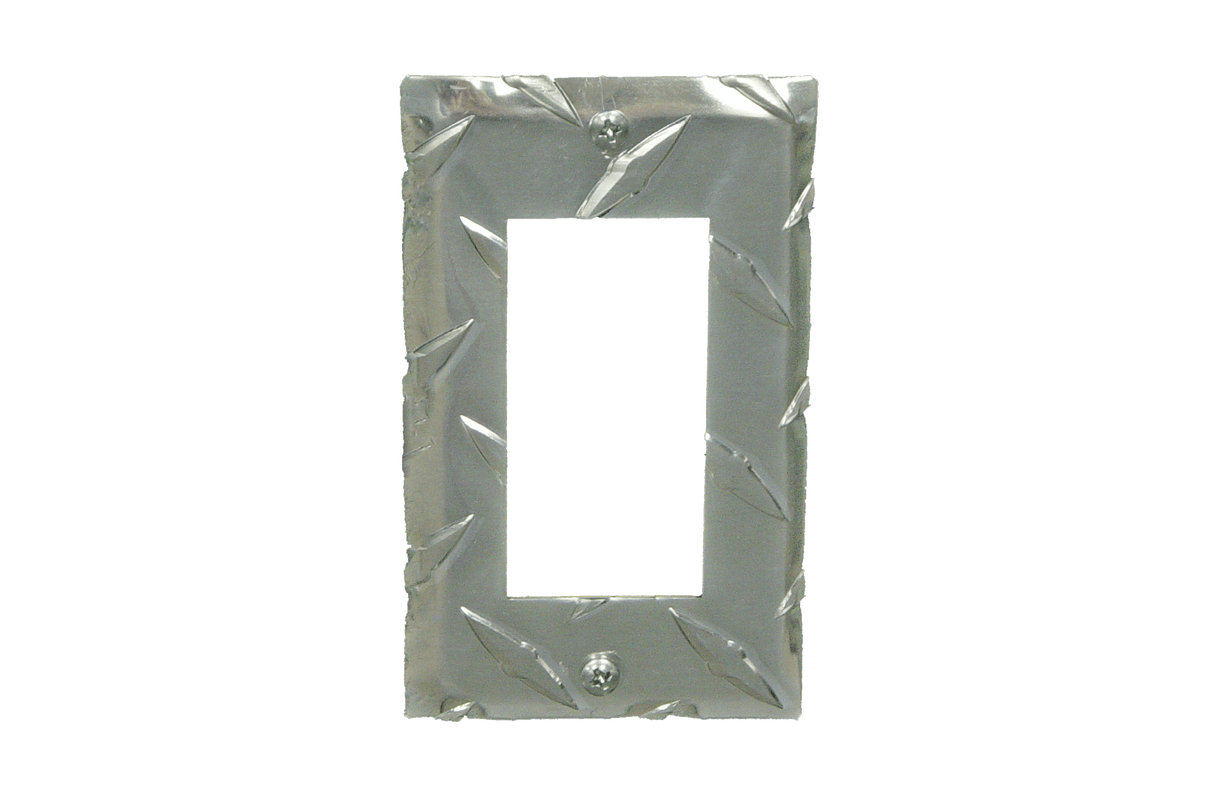 RaceMates / Single Rocker (GFI) Switch Cover / Diamond Tread Aluminum / 39143 / Owens Products RaceMate Owens Products