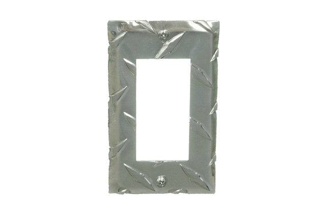 RaceMates / Single Rocker (GFI) Switch Cover / Diamond Tread Aluminum / 39143 / Owens Products RaceMate Owens Products