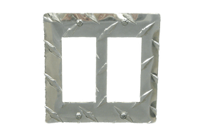 RaceMates / Dual Rocker (GFI) Switch Cover / Diamond Tread Aluminum / 39155 / Owens Products RaceMate Owens Products