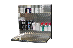 RaceMates 39201 Large Mechanics Storage Cabinet / Fold Down Tray / Diamond Tread Aluminum / Owens Products Garage & Trailer Owens Products