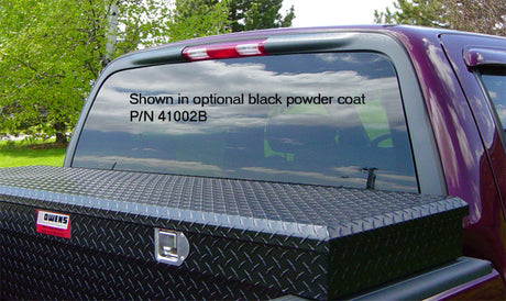 Truck Tool Box 41002B Garrison Series Crossover Style / Full Size / Diamond Tread Aluminum / Black / Owens Products Tool Box Owens Products