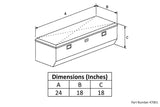 Truck Tool Box 47001B Garrison Series Underbody Chest / 24 Inch / Diamond Tread Aluminum / Black / Owens Products
