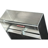 Small Mechanics Storage Cabinet With Fold Down Tray & Paper Towel Holder / RaceMate / Smooth Mill Finish Aluminum / Silver / Owens Products / 39100
