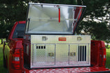 Dog Box 55006 Hunter Series Double Compartment with Top Storage / 48 W x 45 D x 26 H / Standard Vents / Diamond Tread Aluminum / Owens Products Hunter Series Owens Products
