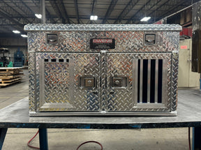 Dog Box 55018 Hunter Series Double Compartment Top Storage / 36 W X 28.5 D X 22 H / Diamond Tread Aluminum / 55018 / Owens Products Hunter Series Owens Products