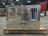Dog Box 55023W Pro Hunter Series Double Compartment with Bottom Drawer / 38 W x 40 D x 26 H / All Seasons Vents / Diamond Tread Aluminum / Owens Products Pro Hunter Series Owens Products