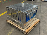 Dog Box 55023W Pro Hunter Series Double Compartment with Bottom Drawer / 38 W x 40 D x 26 H / All Seasons Vents / Diamond Tread Aluminum / Owens Products Pro Hunter Series Owens Products